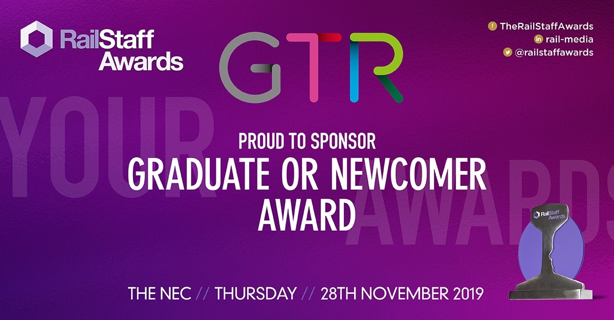 GTR (Govia Thameslink Railway) are on board as a category sponsor for the The RailStaff Awards 2019 - Graduate or Newcomer Award